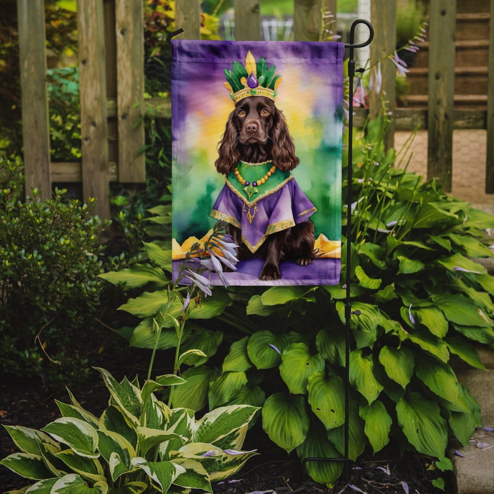 Boykin Spaniel King of Mardi Gras Garden Flag 11.25 in x 15.5 in