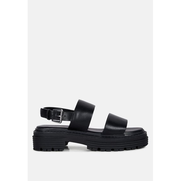 Joan Dual Strap Platforms Sandals With Buckle