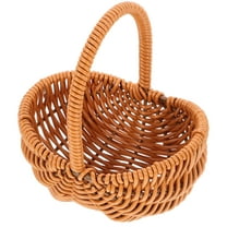 FRCOLOR  Handheld Gift Basket Rattan Woven Storage Wicker Small Light Brown