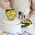 thumbnail image 2 of Cute Pineapple Retro Yellow Oven Mitts Heat Resistant - Soft Lining Silicone Mini Oven Mitts with HangingLoop, Kitchen Oven Gloves Heat Resistant 500℉ for Cooking Baking Microwave, 2 of 7