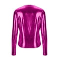 thumbnail image 6 of Metallic Tops for Women Long Sleeve Shimmer Disco Party T-Shirt Slim Going Out Club Sparkly Blouses Concert Outfit, 6 of 6