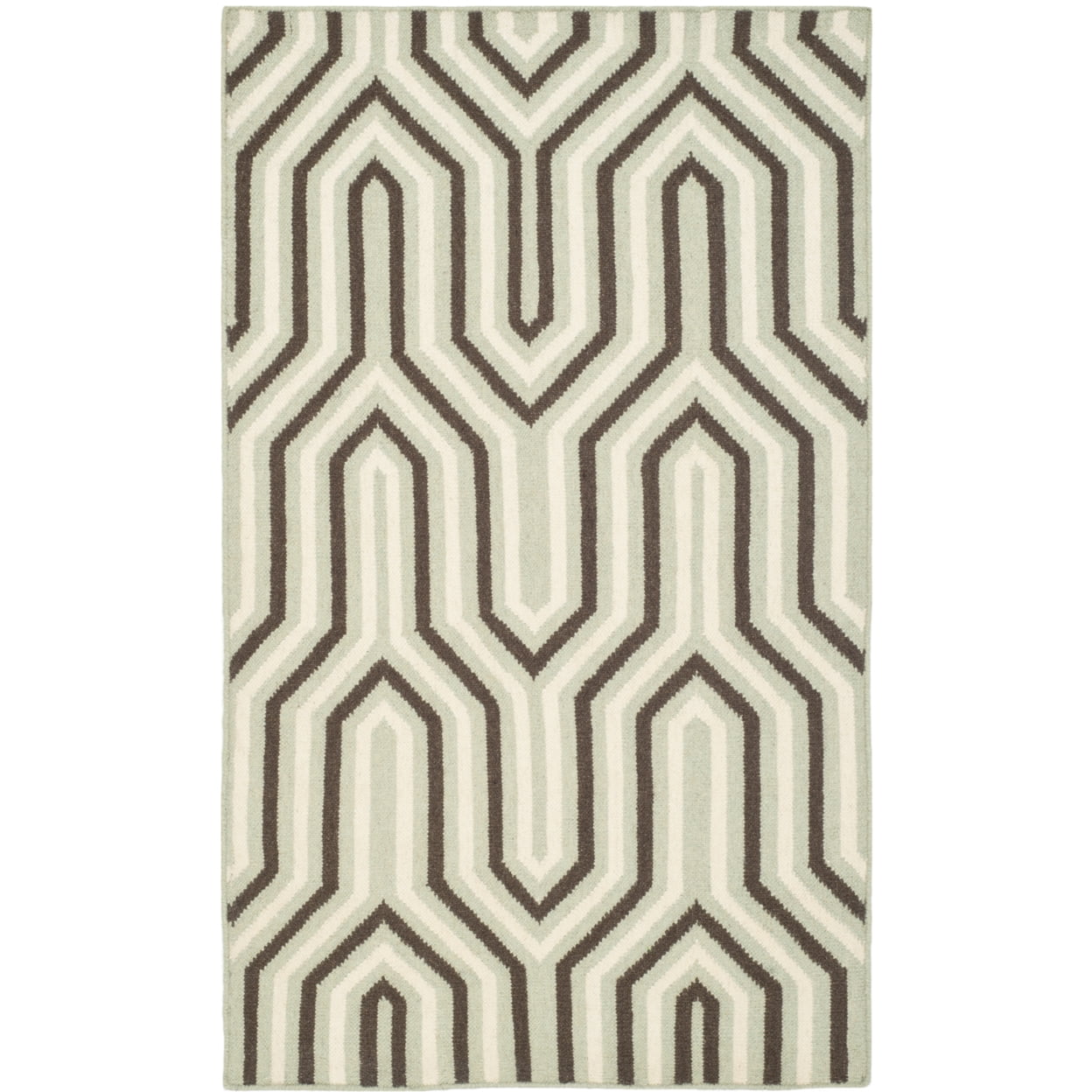 SAFAVIEH Dhurries Windsor Geometric Area Rug, Grey/Multi, 5' x 8'