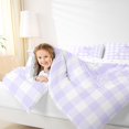 thumbnail image 4 of Manfei Purple Monogrammed A Design 7-Piece Twin Bedding,Geometric Grid Print Bedding Comforter Set,Reversible, 4 of 7