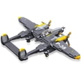 thumbnail image 3 of Apostrophe Games P-38 Lightning Aircraft Building Block Set - 937 Pieces - Air Force Fighter Plane Toy Set – for Kids and Adults – Compatible with All Building Bricks, 3 of 5