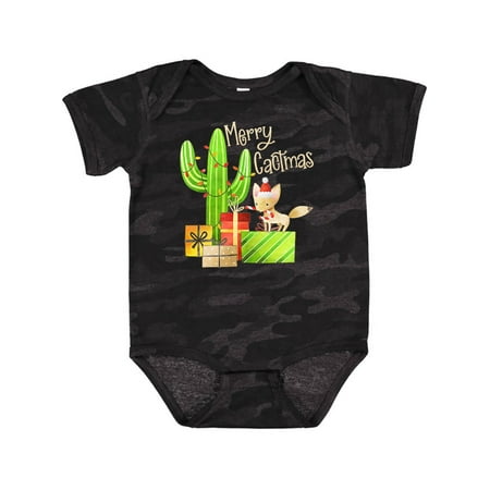 

Inktastic Merry Cactmas Cute Fox Cactus and Christmas Presents Gift Baby Boy or Baby Girl Bodysuit