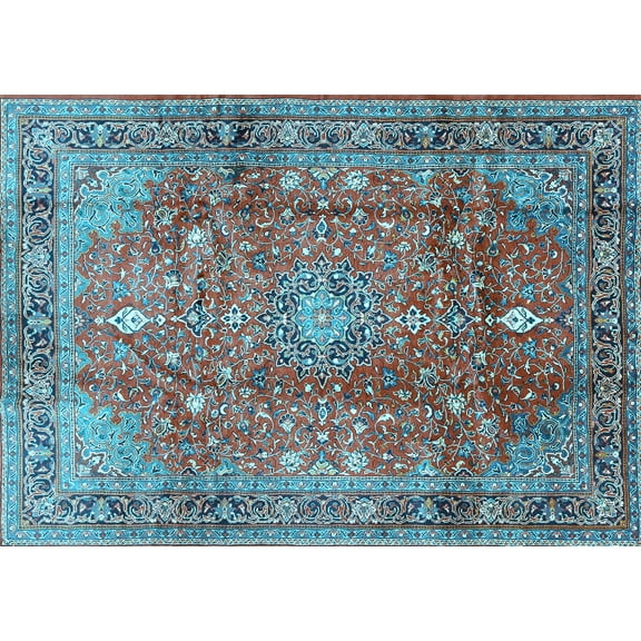 Ahgly Company Indoor Rectangle Persian Light Blue Traditional Area Rugs, 5' x 7'