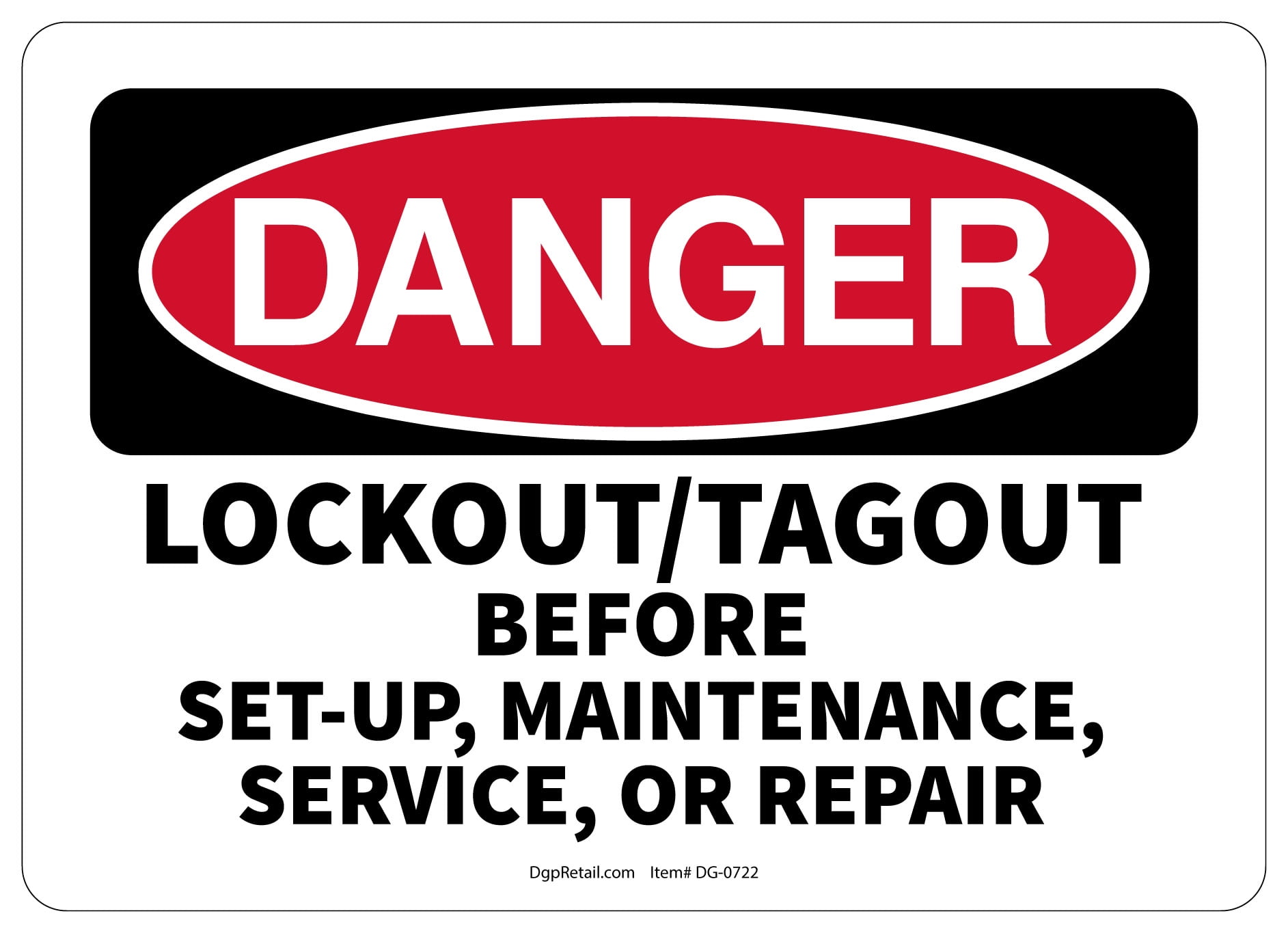 OSHA DANGER SAFETY SIGN LOCKOUT/TAGOUT BEFORE - Walmart.com
