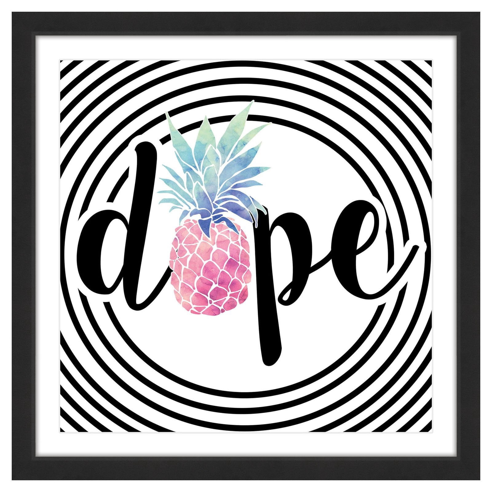 Marmont Hill "Dope Pineapple" by Diana Alcala Framed Painting Print