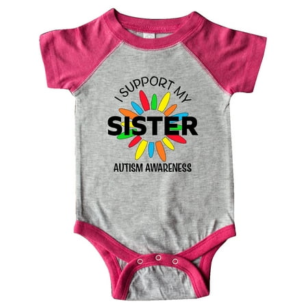 

Inktastic I Support My Sister Autism Awareness Gift Baby Boy or Baby Girl Bodysuit