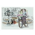 thumbnail image 1 of Paris Cutting Board, Young Girl Bike and Roses in a Street Old Town Musician Romantic Tour City, Decorative Tempered Glass Cutting and Serving Board, Large Size, Multicolor, by Ambesonne, 1 of 1