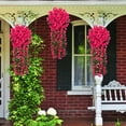 thumbnail image 2 of Nomeni Fake Flowers Clearance, Artificial Orchid Flower Hanging Hanging Wall Bunch Hanging Violet Garland Wisteria Flowers Basket Artificial Artificial Flowers Wooden Flowers Home Decor Hot Pink, 2 of 8