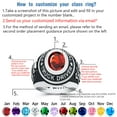 thumbnail image 3 of Customizable Class Rings Fully Personalized Class Rings for Men Gold Plated Class Rings 925 Sterling Silver Rings Men's Class Rings Class Rings for Men High School Size 5-15 Men's School Ring, 3 of 10
