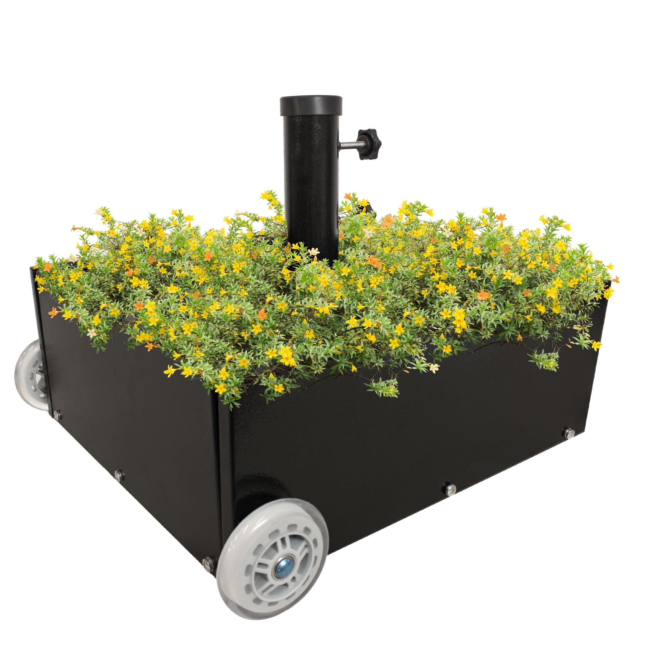 Sunnydaze 100 lb Black Square Powder-Coated Steel Market Umbrella Base