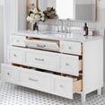 thumbnail image 2 of ARIEL Monroe 60 Inch Single Rectangle Sink Bathroom Vanity With Carrara White Quartz Countertop 1.5 Inch Edge In White, 2 of 8