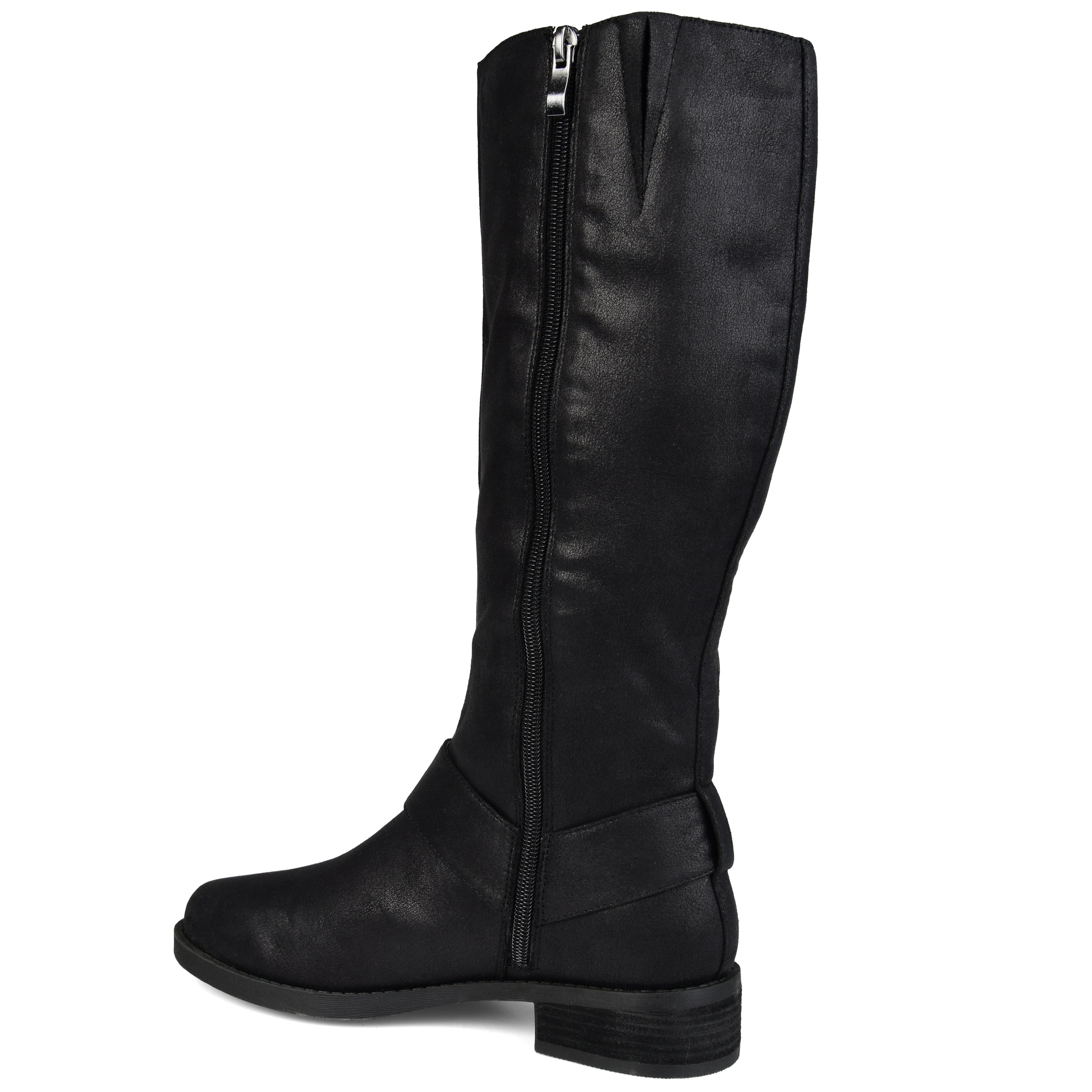 Journee Womens Meg Wide Calf Stacked Heel Riding Boots