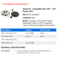 thumbnail image 2 of Clutch Kit - Compatible with 1964 - 1971 Pontiac GTO 1965 1966 1967 1968 1969 1970, 2 of 2