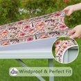 thumbnail image 6 of Pioneer Flower Floral Print Pattern Square Fitted Tablecloth with Elastic Edge,Square Table Cover,Washable Elastic Table Cover for Home Kitchen Party Decor 36"x36", 6 of 6