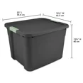 thumbnail image 4 of 20 Gallon Portable Gray Storage Tote with Secure Lid Stackable Utility Tub with Ergonomic Handles Heavy-Duty Plastic Bin for Garage Home Basement Attic Organization, 4 of 6