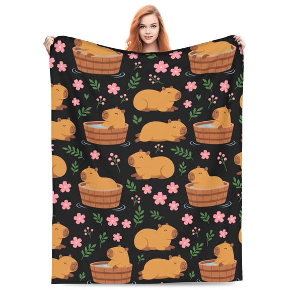 Cute Animal Pattern Blanket, Soft Cozy Flannel Throw, Warm Plush Blanket for Bed or Couch, Animal Lover Gift 50x40