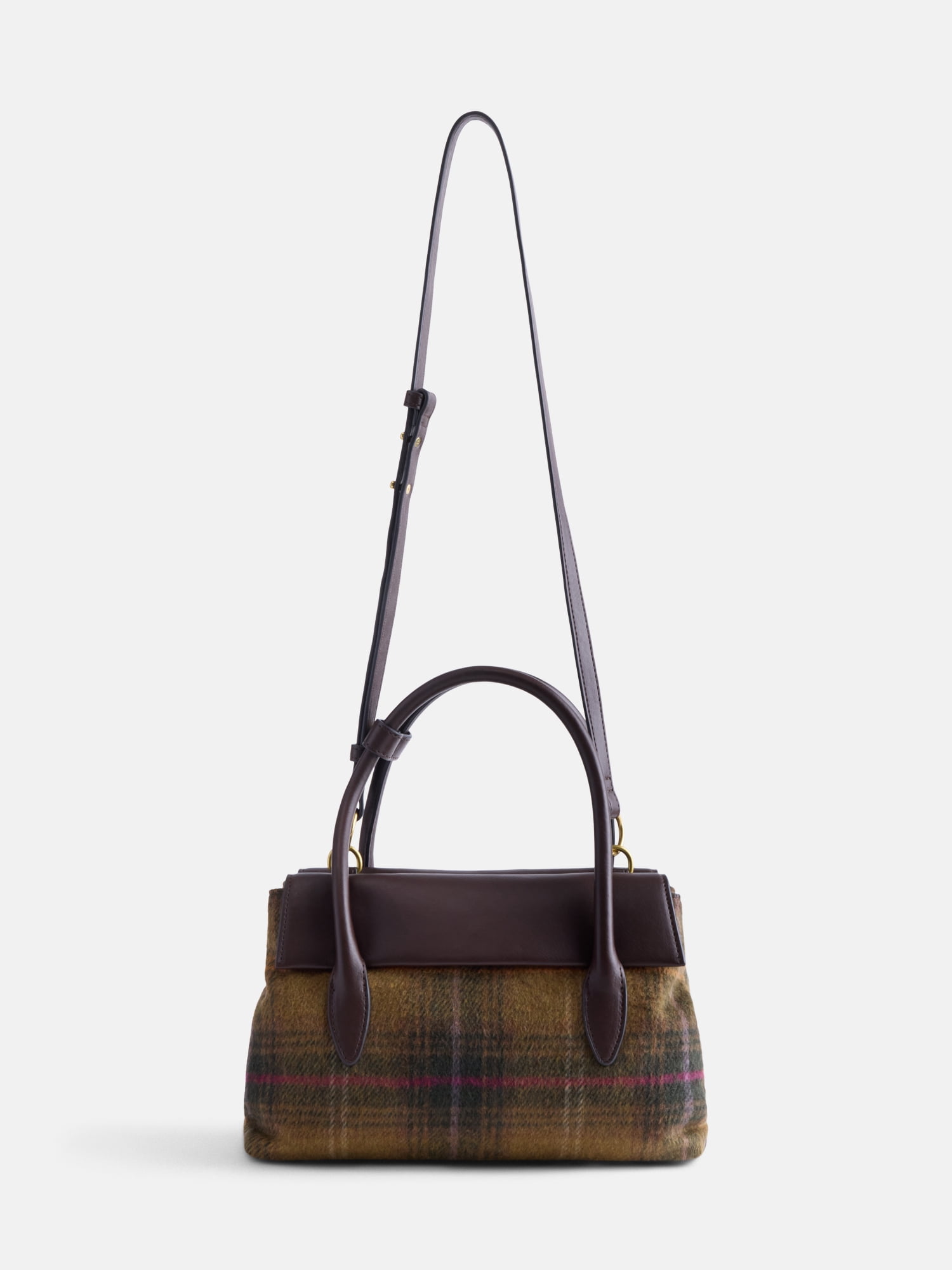 Free Assembly Women's Satchel, Green Plaid