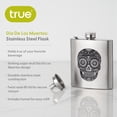 thumbnail image 2 of True Dia De Los Muertos Flask for Whiskey, Vodka, Camping, Gifts 6oz Silver, 2 of 4