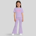 thumbnail image 2 of Teen Outfits 2 Piece Size 6-12 Years Tween Girls Clothes 2PCS Sets Crop Tops & Flare Pants with Letter Print Summer Outfits, 2 of 4