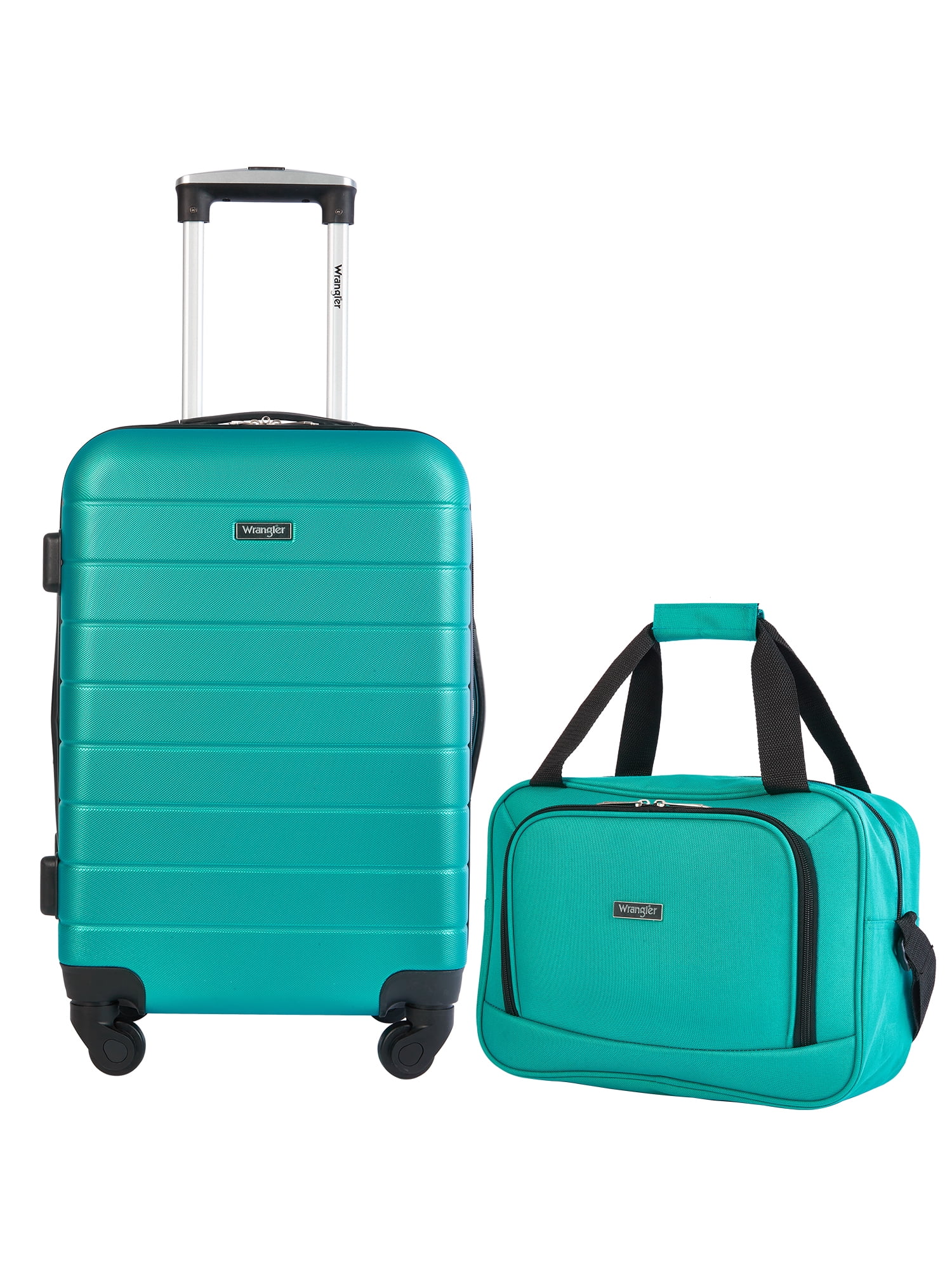 Wrangler 2pc Expandable Hardisde Carry-on Luggage Set, Teal 