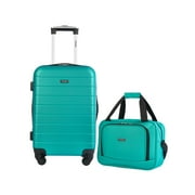 Wrangler 2-Piece Expandable Hard Side Carry-on Luggage Set, Teal