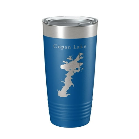 

Copan Lake Map Tumbler Travel Mug Insulated Laser Engraved Coffee Cup Oklahoma 20 oz Royal Blue