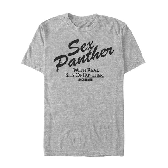 Men's Anchorman Real Bits of Panther  Graphic Tee Athletic Heather 3X Large