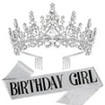 thumbnail image 2 of Vorkoi Birthday Girl Sash & Rhinestone Tiara Set Birthday Sash and Tiara for Women Birthday Decoration Kit Rhinestone Headband for Girl Glitter Crystal Hair Accessories for Party, 2 of 4