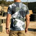 thumbnail image 4 of Homeyce Mens Short Sleeve Tee Shirts Camouflage Graphic Camo Shirt Lightweight Slim Fit Crew Neck T-Shirts Big and Tall Top Shirts,Blue 3XL, 4 of 5