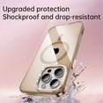 thumbnail image 7 of Dteck for iPhone 16 Pro Case with Built-in Camera Lens Stand, Compatible with MagSafe, Anti-Yellow Clear Military-Grade Protection Magnetic Slim 16 Pro Max Case 6.3",Gold/Diamond, 7 of 7