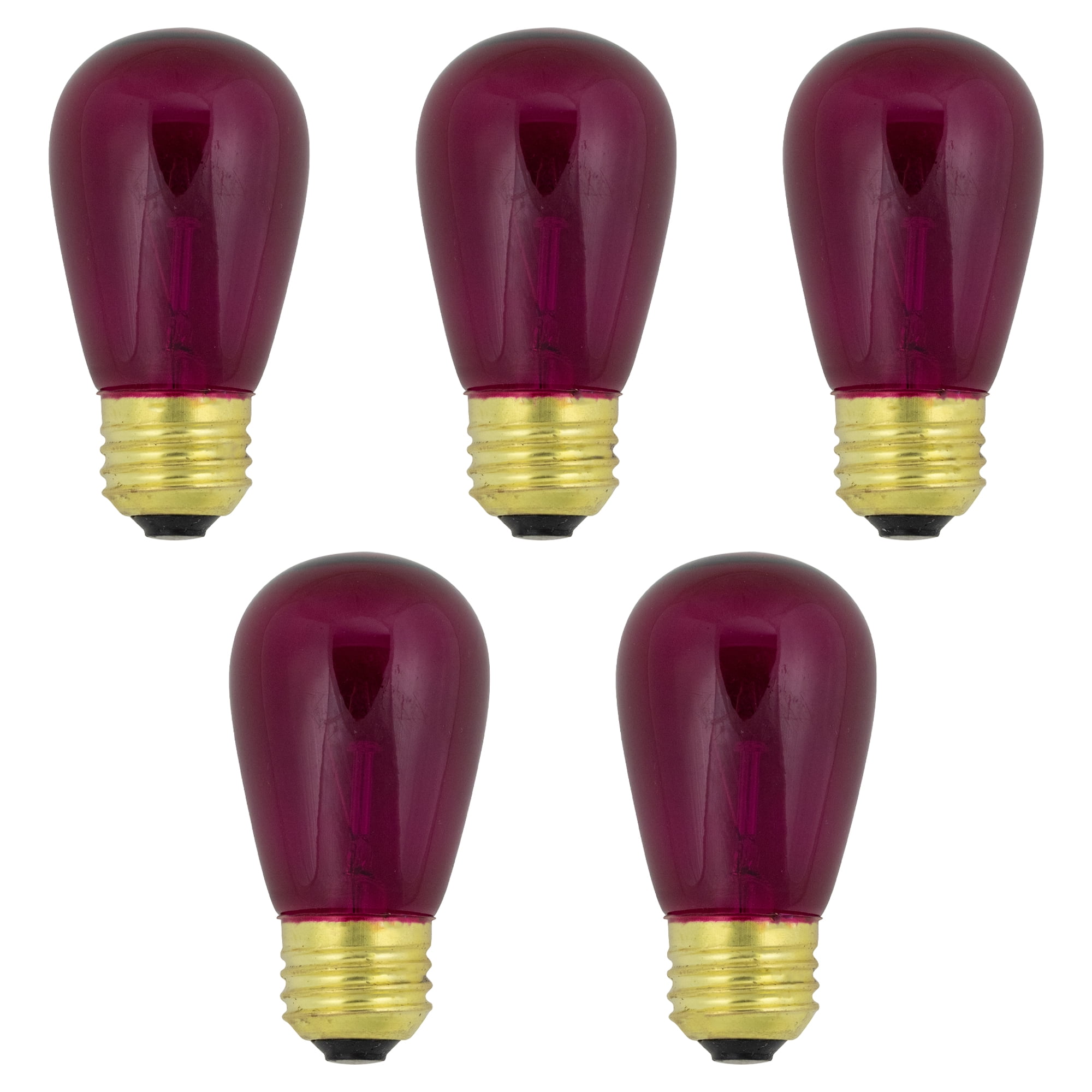 Northlight Transparent Incandescent S14 Edison Style Christmas Replacement Bulbs - Purple - Pack of