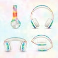 thumbnail image 3 of LilGadgets Connect+ Pro Girls Headphones for School - Designed with Kids' Comfort in Mind, Foldable Over-Ear Headset with in-line Microphone, Headphones for Kids for School, Tie Dye Rainbow, 3 of 9