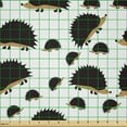 thumbnail image 2 of Ambesonne Hedgehog Fabric by the Yard Microfiber, Porcupine Characters, 5 Yards, Seal Brown Pale Brown, 2 of 2