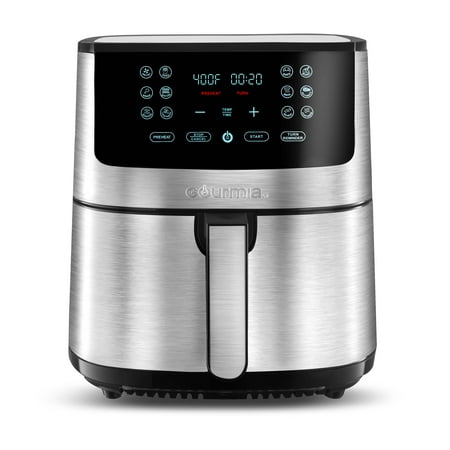 Gourmia 8-Qt Digital Air Fryer with Guided Cooking, Easy Clean, Stainless Steel