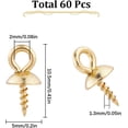 thumbnail image 2 of 1 Box 60Pcs Cup Pearl Bail Cup Pearl Peg Bails 304 Stainless Steel Screw Eye Pins Clasps Hooks Golden Bead Cap Pin Eye Screws for Jewelry Making Adults DIY Half Drilled Beads Supplies DIY Golden, 2 of 6