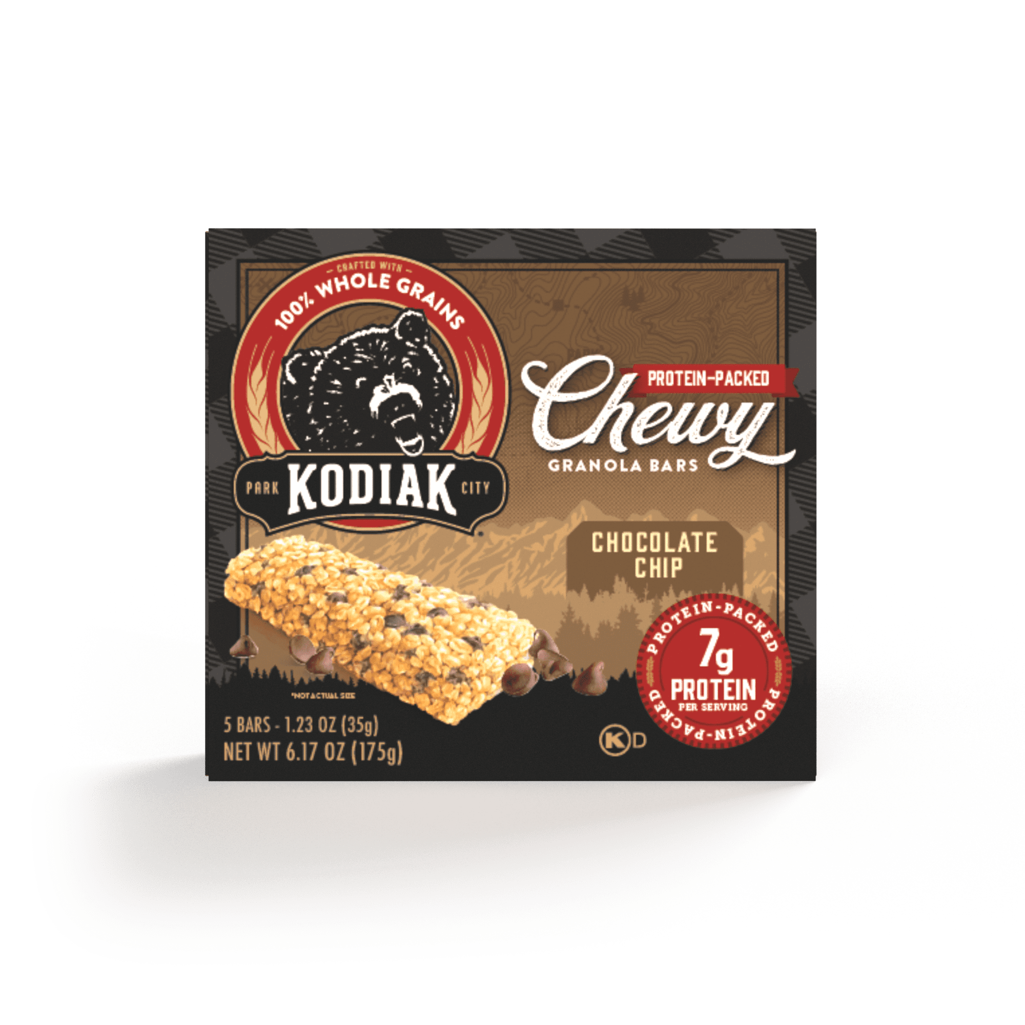 Kodiak Protein Chocolate Chip Chewy Granola Bars, 1.23 oz, 5 Count