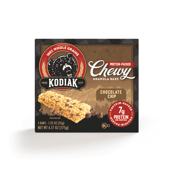 Kodiak Protein Chocolate Chip Chewy Granola Bars, 1.23 oz, 5 Count ...