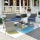 Eclife 4 Pieces Outdoor Patio Furniture Set, All-Weather Sectional