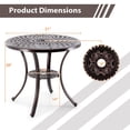 thumbnail image 3 of Gymax 31 Inch Diameter Round Table Patio Cast Aluminum Table w/ Umbrella Hol, 3 of 10