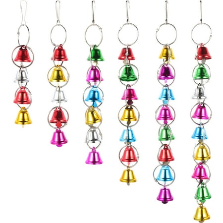 

6Pcs Birds Bell String Parakeets Bells String Bird Cage Bell Pendant Parrot Diversion Bell Toys