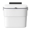 thumbnail image 1 of Cubo de basura colgante con tapa Cubo de basura de cocina para debajo del fregadero, bote de basura de cocina pequeño montado en la pared de plástico con tapa para armario, encimera, 1 of 5