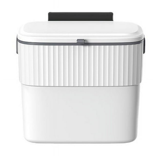 Cubo de basura colgante con tapa Cubo de basura de cocina para debajo del fregadero, bote de basura de cocina pequeño montado en la pared de plástico con tapa para armario, encimera