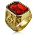 thumbnail image 6 of K-KED Vintage Masonic CZ Stone Wedding Ring Stainless Steel Retro Biker Signet Ring-9-Blue, 6 of 8
