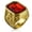 Red, variant on Vintage Masonic CZ Stone Wedding Ring Stainless Steel Retro Biker Signet Ring-10-Amber