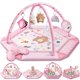 thumbnail image 1 of Tapete de gimnasio para bebés Jyusmile 8 en 1 Tummy Time con 6 juguetes, color rosa, 1 of 7