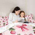 thumbnail image 5 of Feelyou Pink Princess Bowknot Full Size Comforter Sets, Kawaii Winter Santa Claus Bedding Comforter Set, Christmas Flower Reversible Bedding Sets, Microfiber Bedroom Decor, 3-Piece, 5 of 8