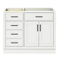 Ariel Hepburn 42 In. Right Offset Single Sink Base Cabinet In White
